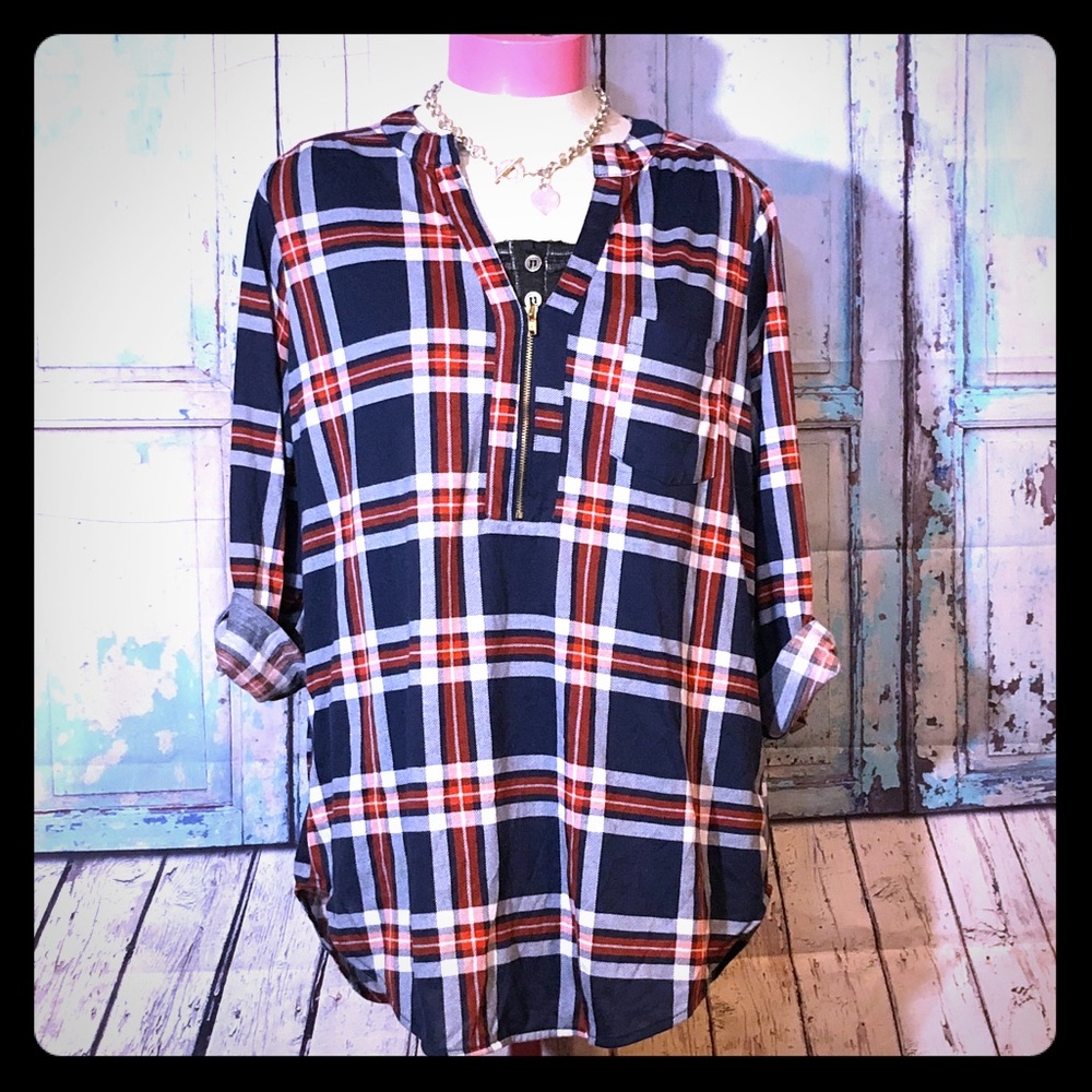 Red white and blue flannel